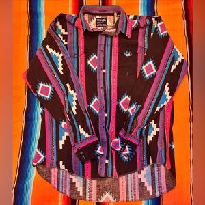 Vintage Aztec Wrangler Pearl Snap shirt.